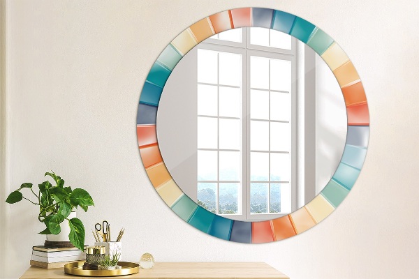 Round printed mirror Radial concentric belts