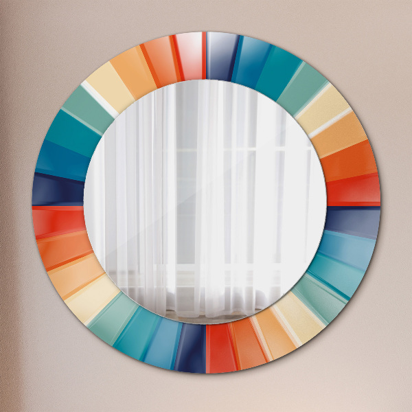 Round printed mirror Radial concentric belts