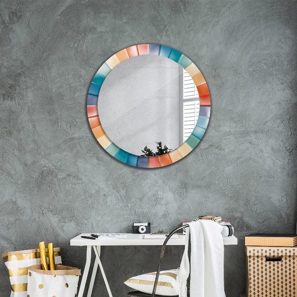 Round printed mirror Radial concentric belts