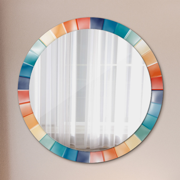 Round printed mirror Radial concentric belts