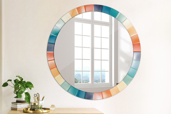 Round printed mirror Radial concentric belts