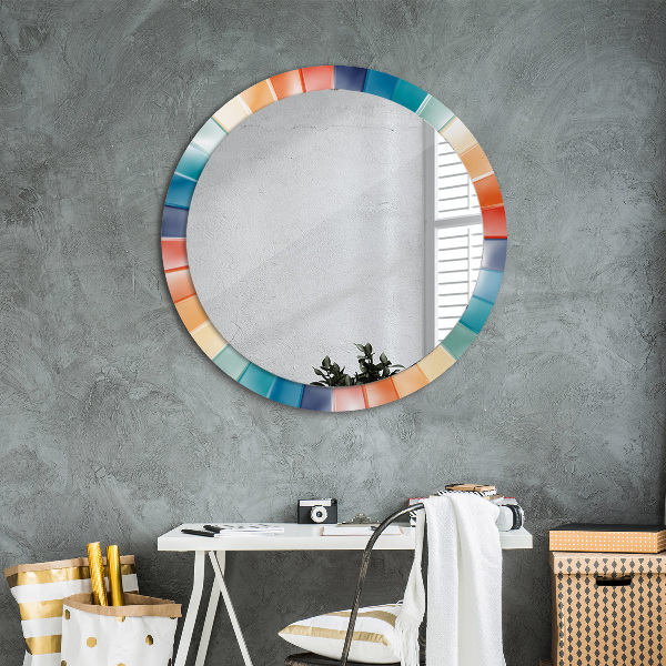 Round printed mirror Radial concentric belts