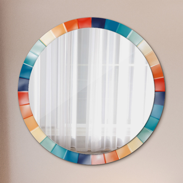 Round printed mirror Radial concentric belts