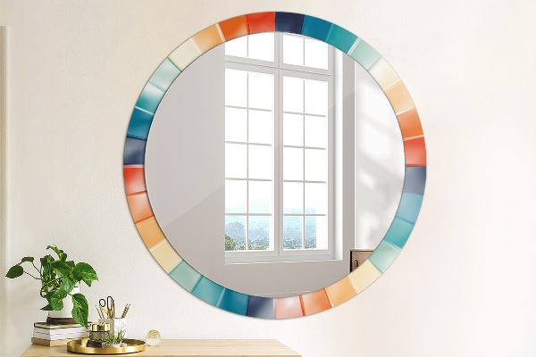 Round printed mirror Radial concentric belts