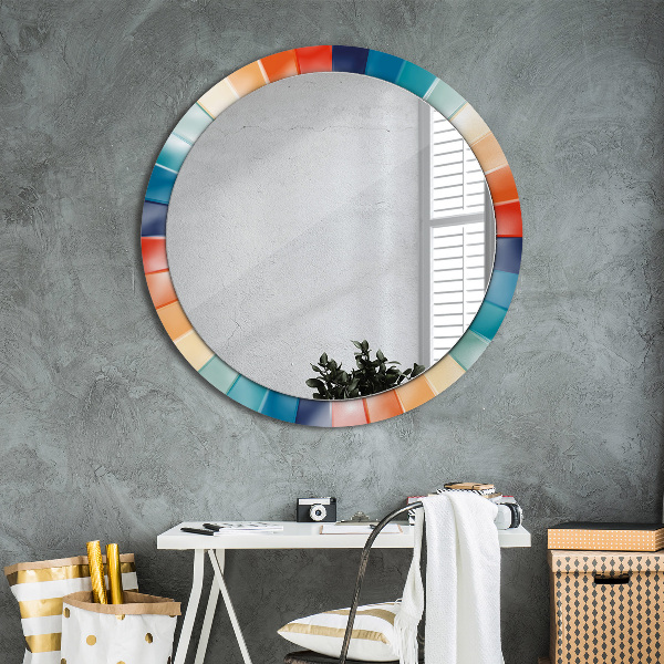 Round printed mirror Radial concentric belts