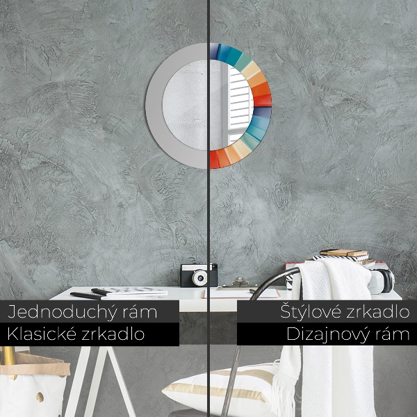 Round printed mirror Radial concentric belts