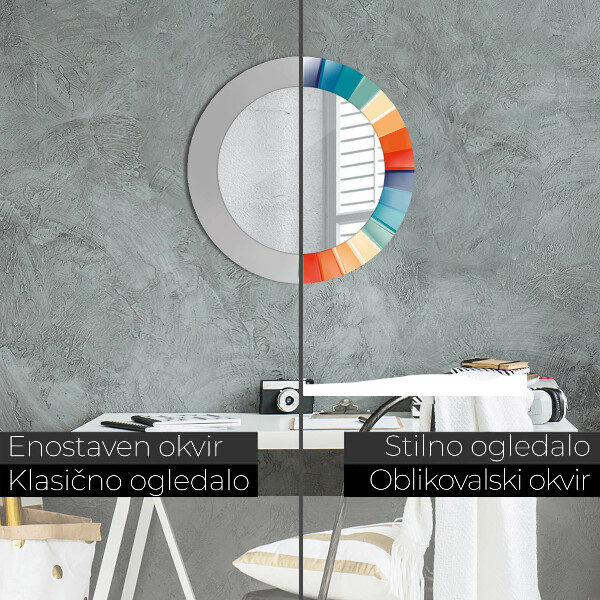 Round printed mirror Radial concentric belts
