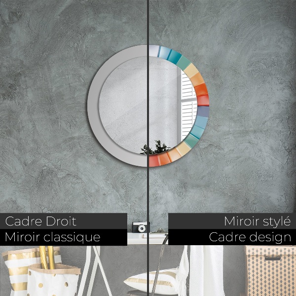 Round printed mirror Radial concentric belts