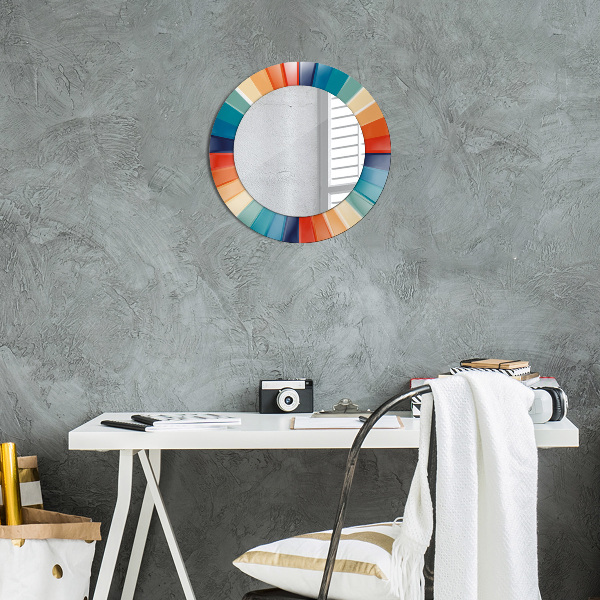 Round printed mirror Radial concentric belts