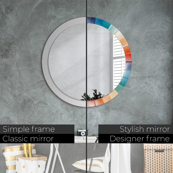 Round printed mirror Radial concentric belts