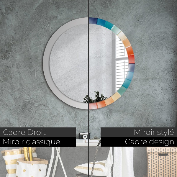 Round printed mirror Radial concentric belts
