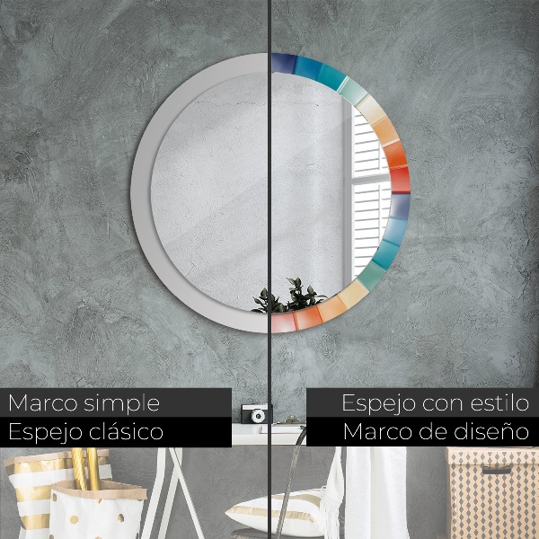 Round printed mirror Radial concentric belts