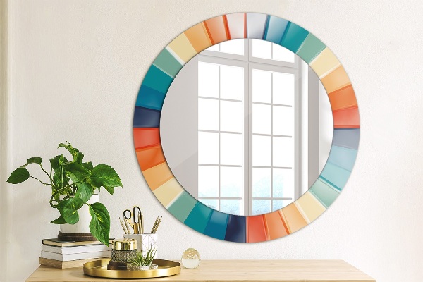 Round printed mirror Radial concentric belts