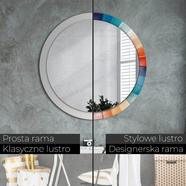 Round printed mirror Radial concentric belts