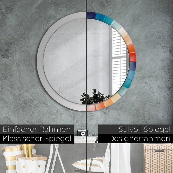 Round printed mirror Radial concentric belts