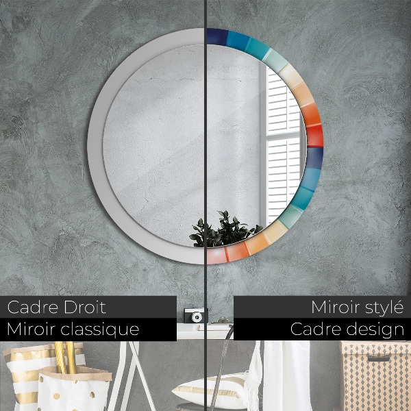 Round printed mirror Radial concentric belts