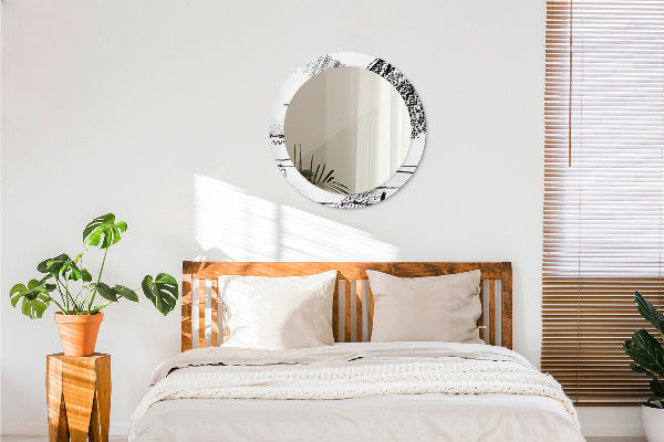 Round printed mirror Graffiti pattern