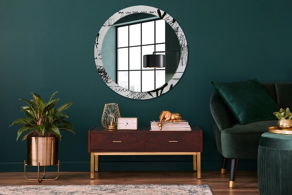 Round printed mirror Graffiti pattern