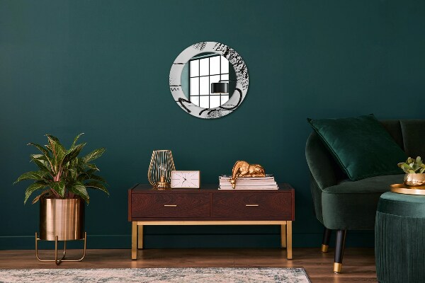 Round printed mirror Graffiti pattern