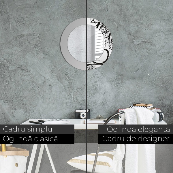 Round printed mirror Graffiti pattern