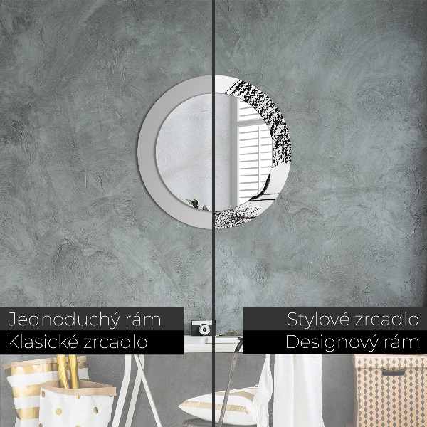 Round printed mirror Graffiti pattern