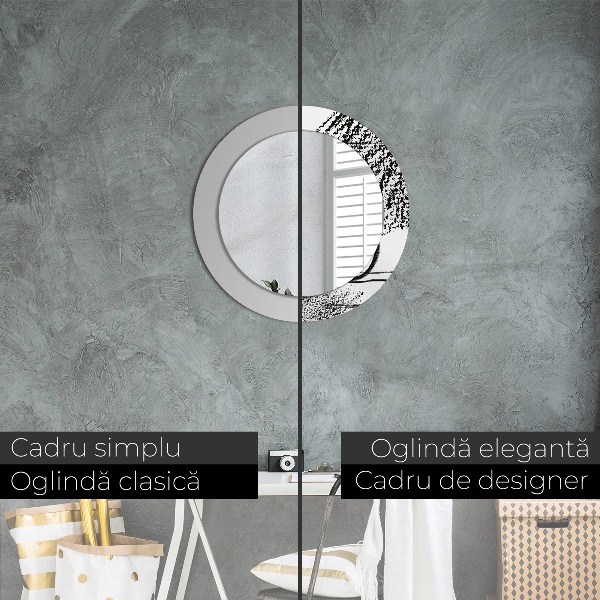 Round printed mirror Graffiti pattern