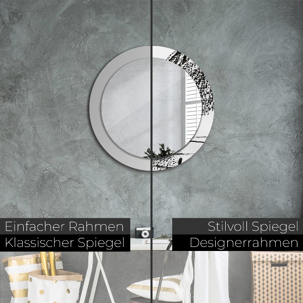 Round printed mirror Graffiti pattern