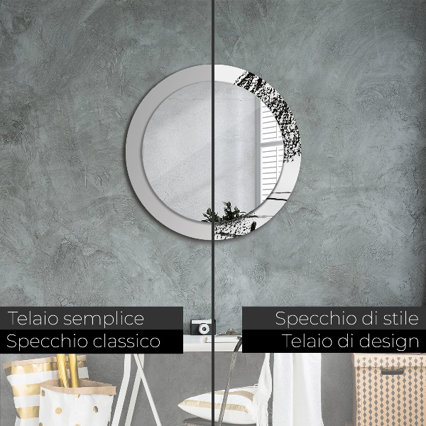 Round printed mirror Graffiti pattern