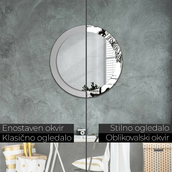 Round printed mirror Graffiti pattern