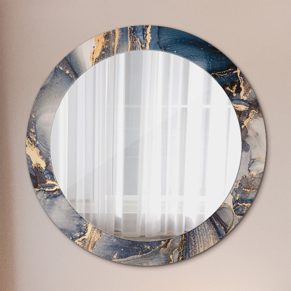 Round mirror frame with print Abstract fluid