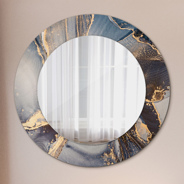 Round mirror frame with print Abstract fluid