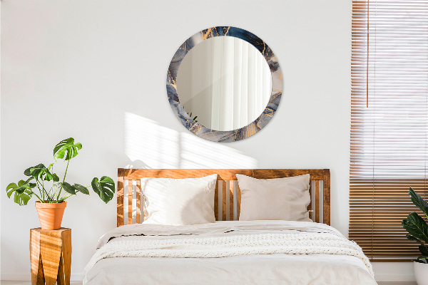 Round mirror frame with print Abstract fluid