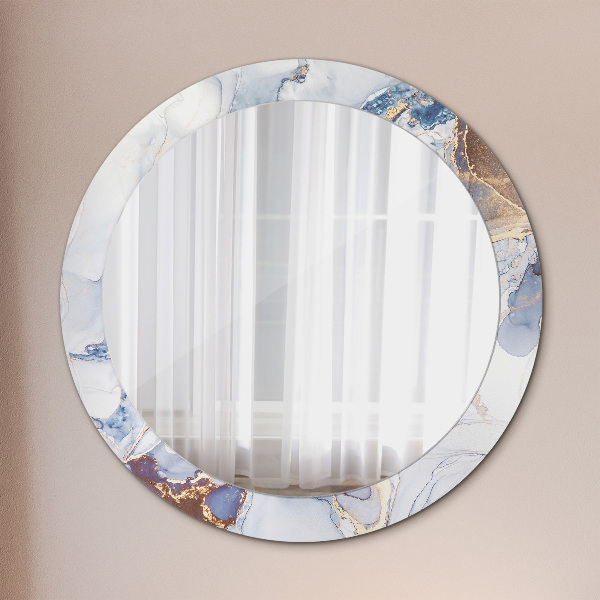 Round mirror frame with print Abstract liquid art