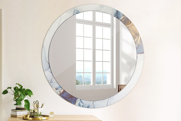 Round mirror frame with print Abstract liquid art