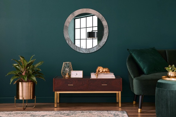 Round mirror frame with print Tropical flowers