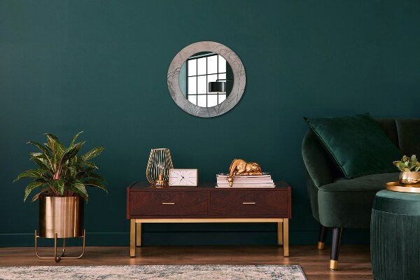 Round mirror frame with print Tropical flowers