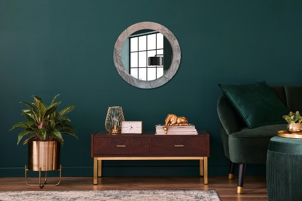 Round mirror frame with print Tropical flowers