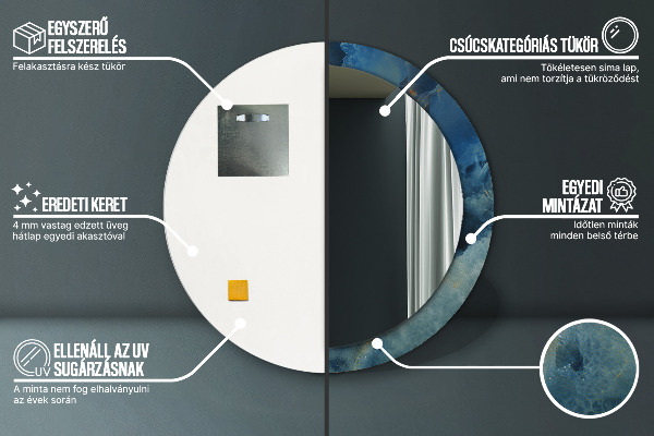 Round wall mirror decor Marble onyx