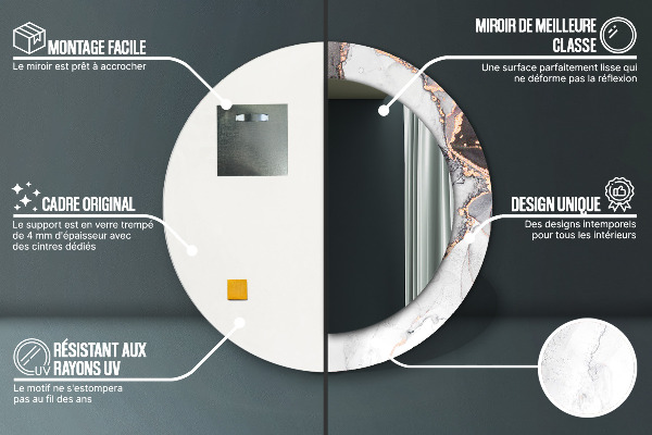 Round wall mirror decor Abstract fluid