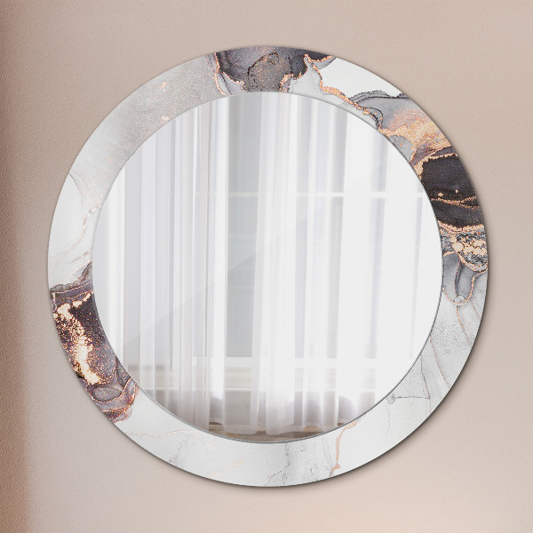 Round wall mirror decor Abstract fluid