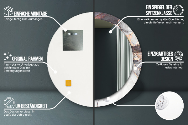 Round wall mirror decor Abstract fluid