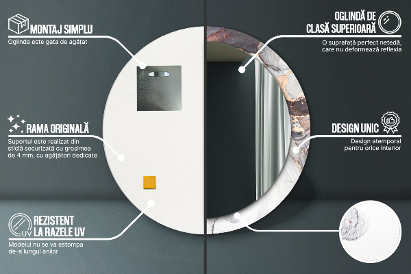 Round wall mirror decor Abstract fluid