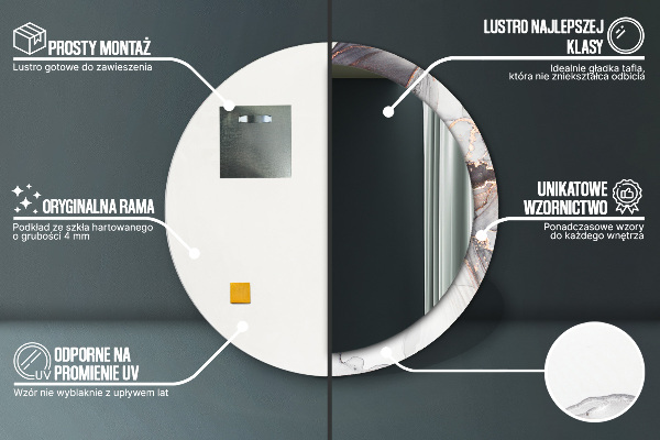 Round wall mirror decor Abstract fluid