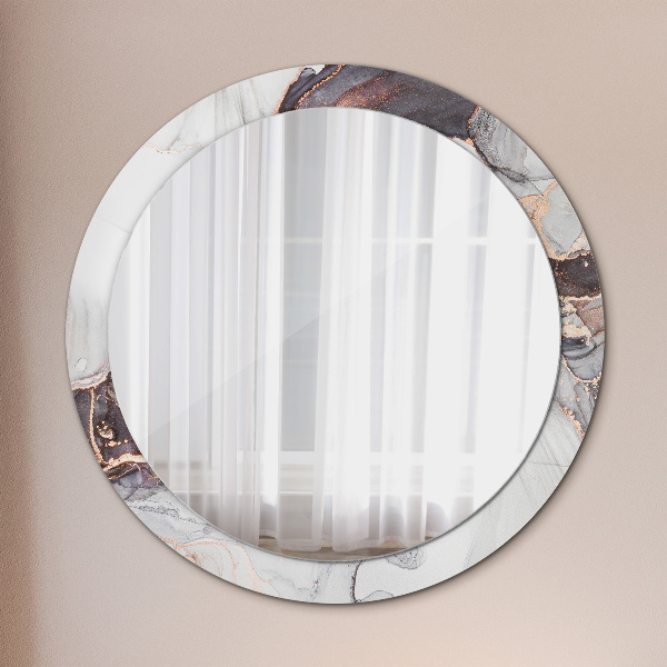 Round wall mirror decor Abstract fluid