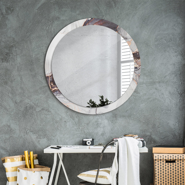 Round wall mirror decor Abstract fluid