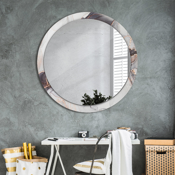 Round wall mirror decor Abstract fluid