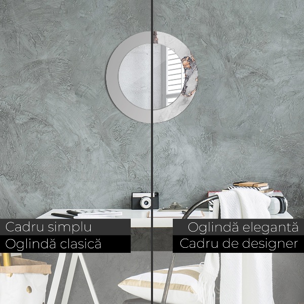 Round wall mirror decor Abstract fluid