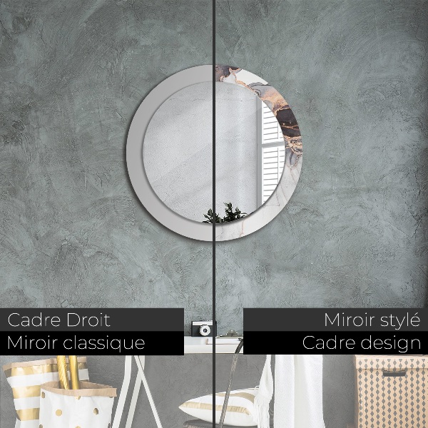 Round wall mirror decor Abstract fluid