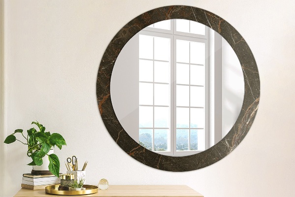 Circle decorative mirror Brown marble