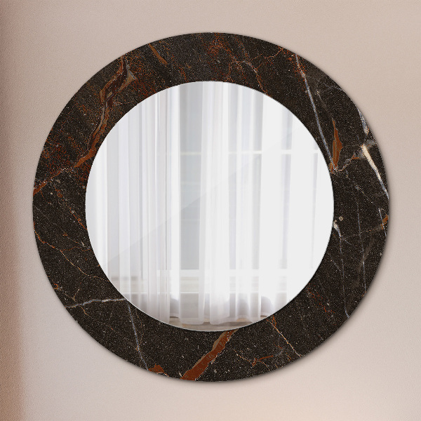 Circle decorative mirror Brown marble